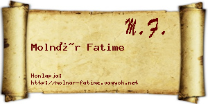 Molnár Fatime névjegykártya